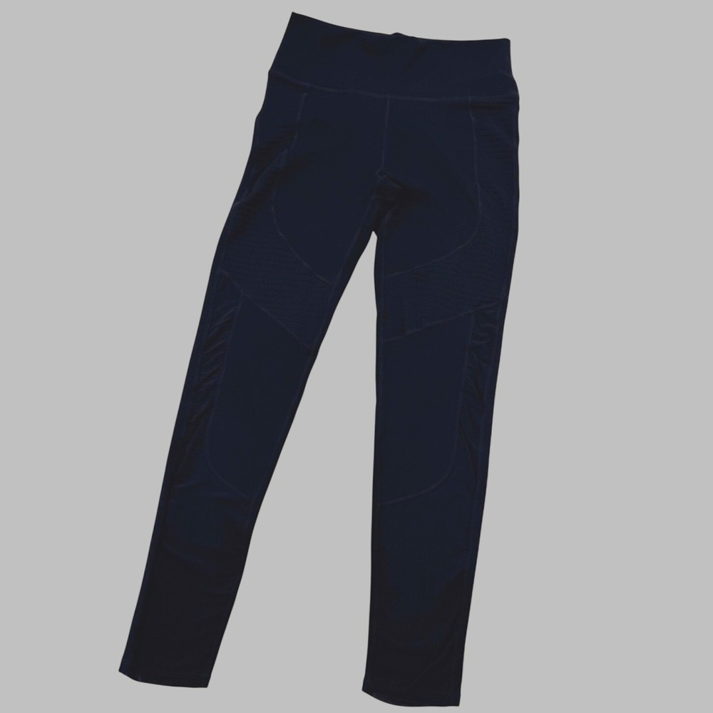 Demi Lovato for Fabletics Black Moto Textured High Waisted Leggings Womens‎ M - Picture 5 of 8